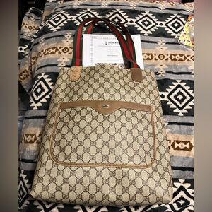 Gucci Vintage GG Supreme Web Sherry Line Tote with COA*
